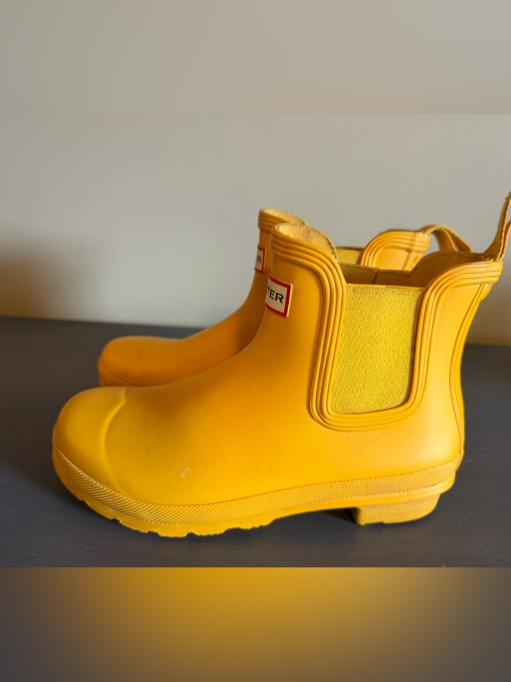 Hunter Women's Short Chelsea Rain Boot in Bright Yellow - Picture 4 of 7